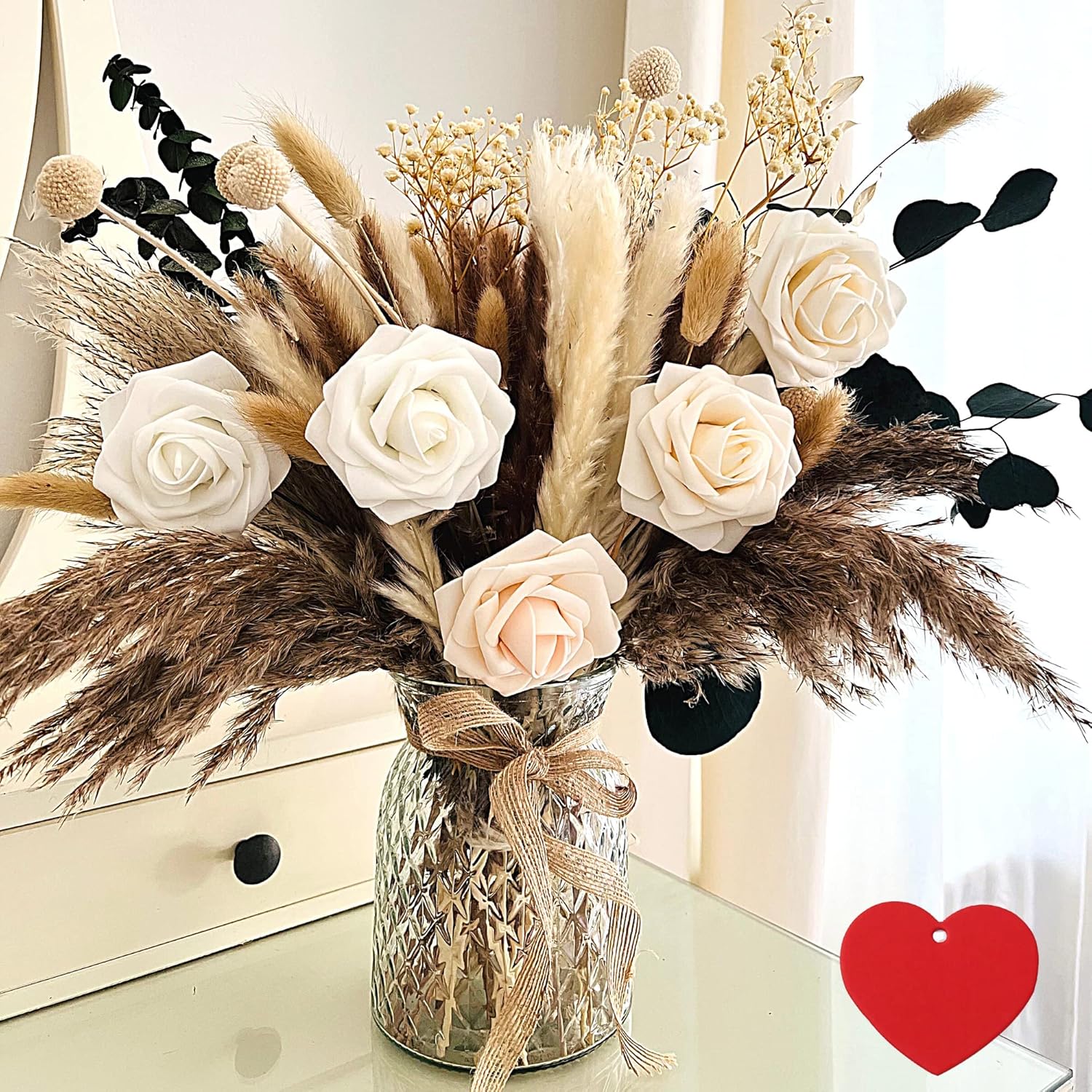 100pcs Artificial Flowers Arrangement With Vase Included