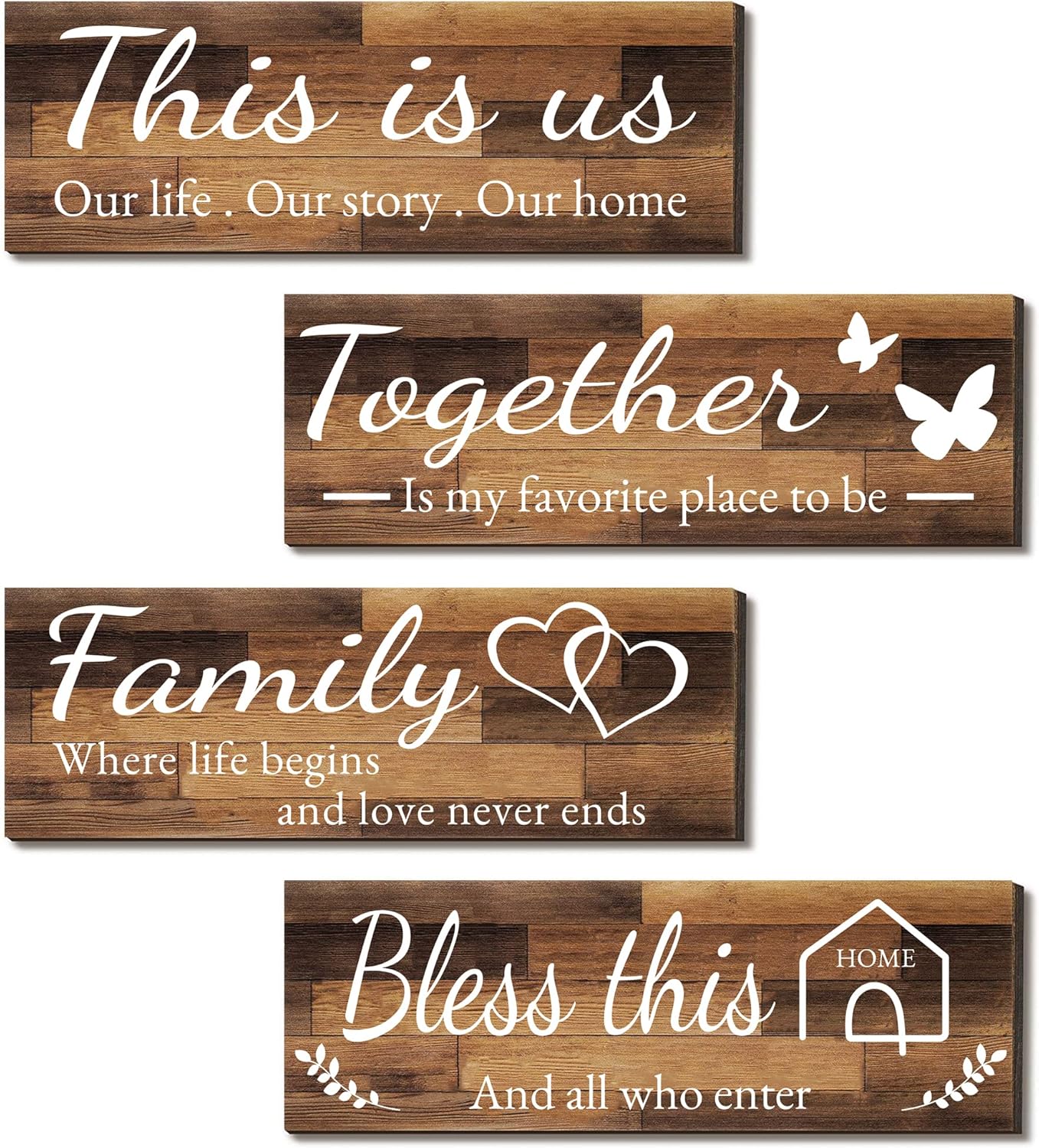 4 Pieces Home Wall Signs